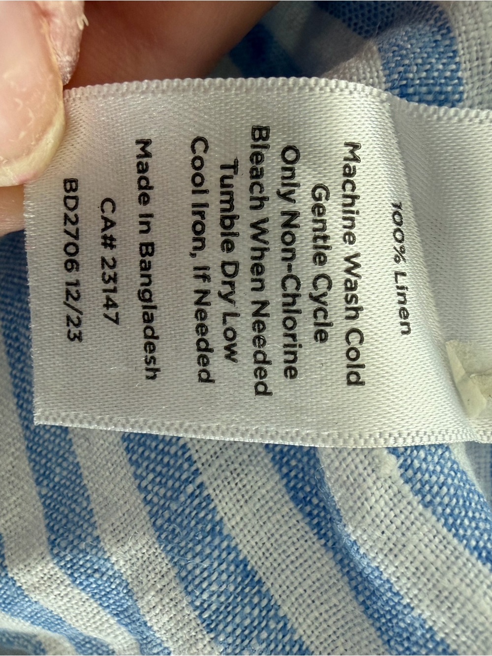 Talbots LINEN SWING DRESS - SURF STRIPE medium - Picture 8 of 8